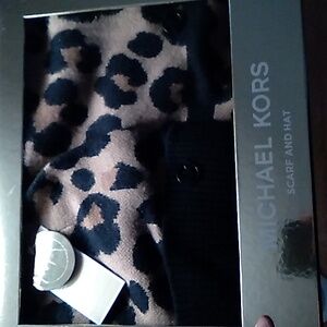 Michael Kors Black and Tan Animal Print Set Leopard Designer